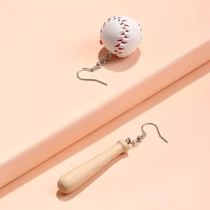 Baseball & Bat Earrings