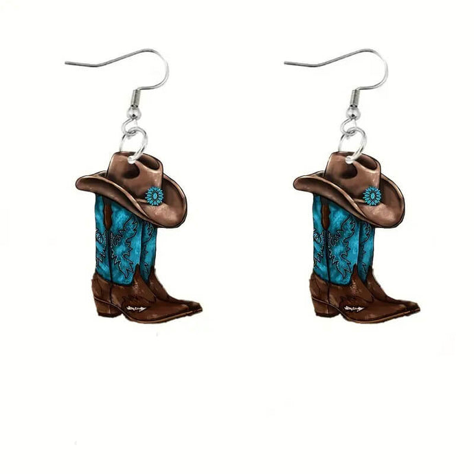 Blue Boots Earrings