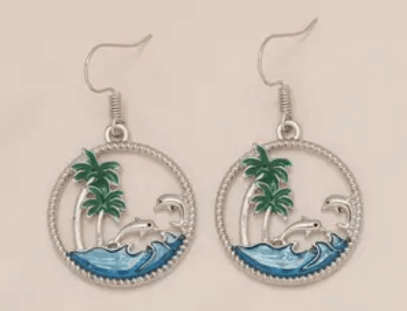 Dolphin Wave Dangle Earrings