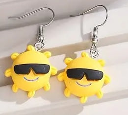 Plastic Sunshine Dangle Earrings