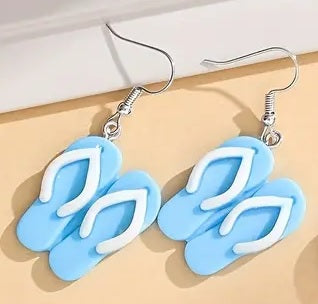 Plastic Flip Flop Dangle Earrings