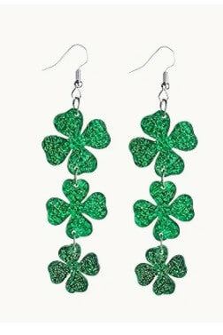 Triple Shamrock Dangle Earrings