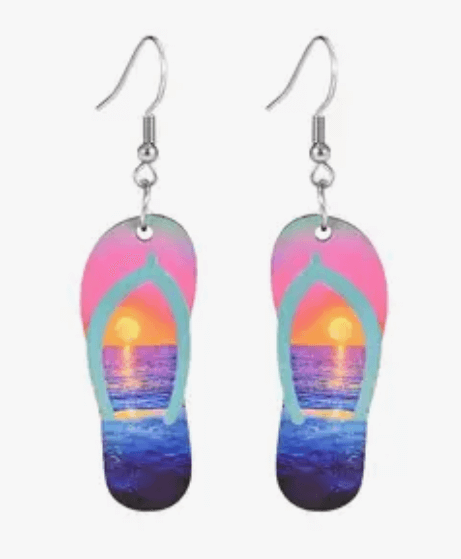 Sunset FlipFlop Dangle Earrings